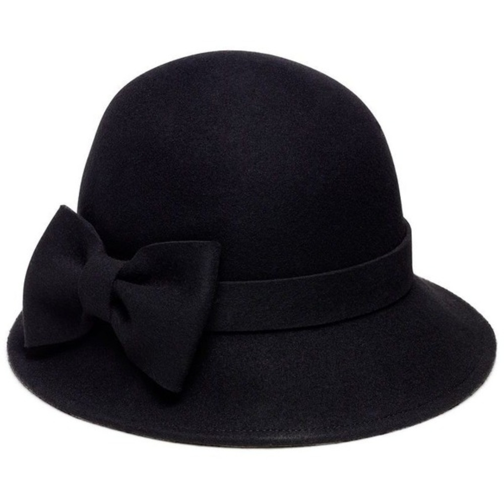 Kate Spade felt hat ~ bow cloche very European!